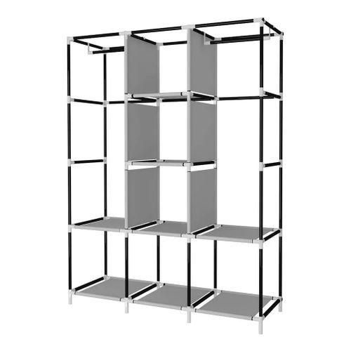 Large Capacity Fabric Wardrobe (Not Assembled)  - Gray