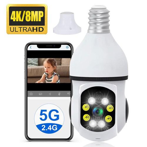 Wireless 5g Wifi Bulb Camera 8mp 4k ° Bulb Camera Hd Mini Camera Led Flicker Sensor Night Vision Camera Smart Home Ip Camera