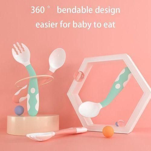 Baby Training Spoons Forks 1 Sets,Toddler Feeding Utensils Set Children Tableware Travel Set