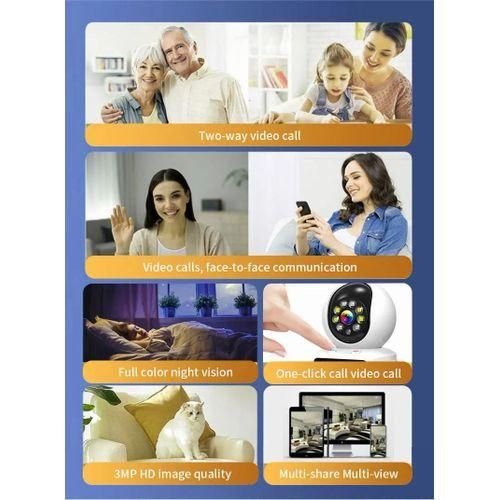 Home Wireless PTZ Rotation Mini Video Call Camera Human Motion Tracking Monitor With Plug Security Cameras