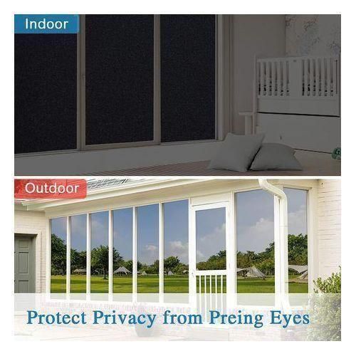 LASA Window Privacy Frosted Glass Window Film 45*200CM- Black
