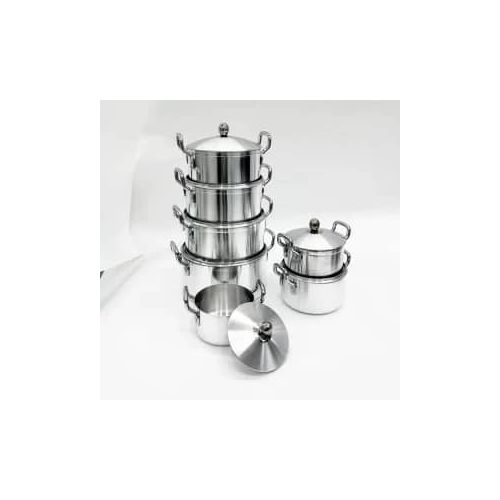 Tornado 7pc Aluminium Saucepan Set,Silver