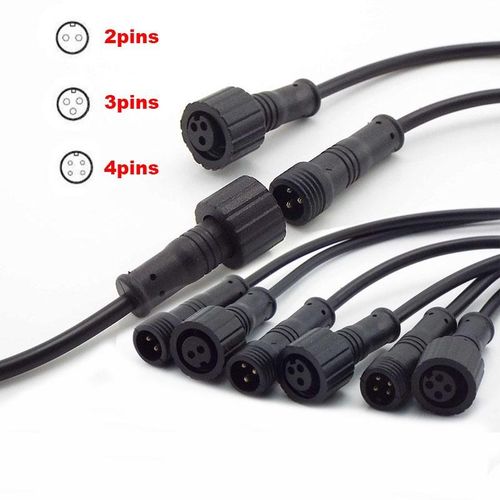 2Pin 3Pin 4Pin IP65 DC Connector Cable Waterproof  wire Plug for LED Light Strips Male to Female Jack Adapter 15mm 20CM