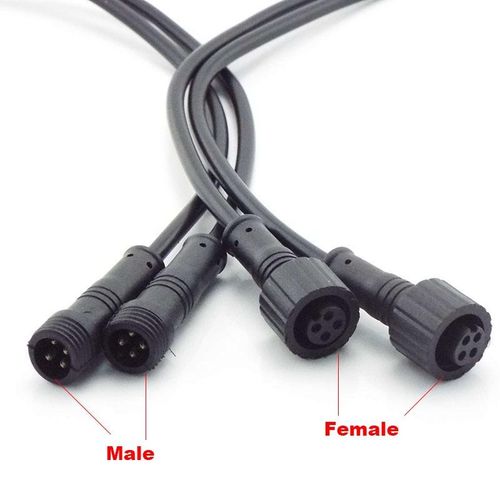 2Pin 3Pin 4Pin IP65 DC Connector Cable Waterproof  wire Plug for LED Light Strips Male to Female Jack Adapter 15mm 20CM