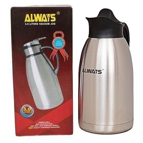 Always Stainless Steel Thermos Flask Jug - 3 Litres - Silver