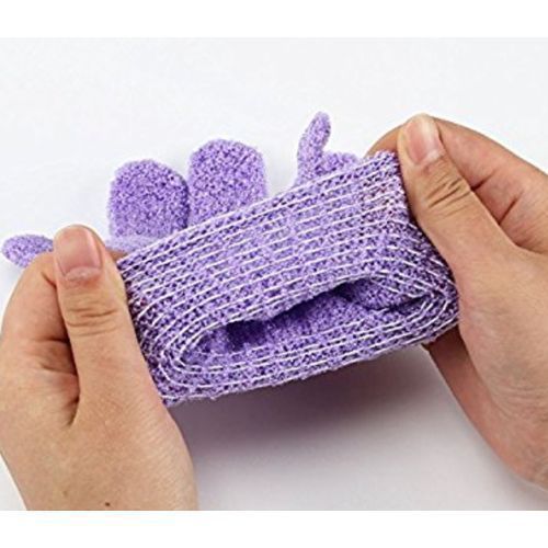 A Pair of Exfoliating Bath Gloves - Purple