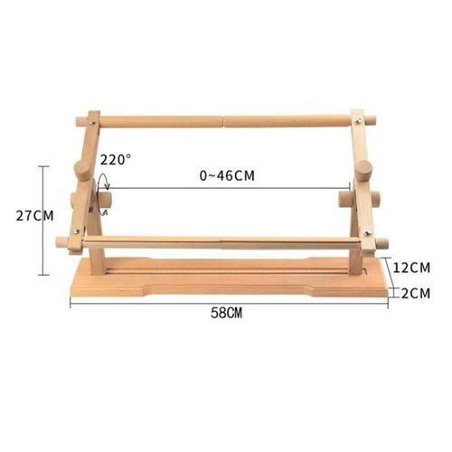 Adjustable Wood Cross Sttich Rack Embroidery Lap Sewing Hoop Holder