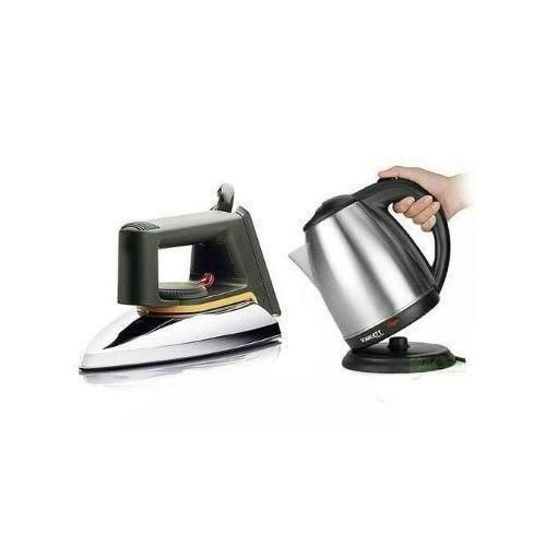 Flat Iron ,  Electric Kettle Percolator 2 Litres - Silver