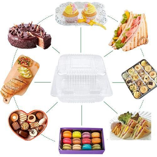 915 Generation 100Pcs Single Individual Cake Slice Boxes Dessert Containers Cheesecake Boxes Stackable Square Boxes Clear Food Boxes