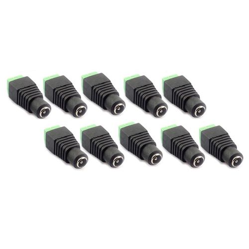 10pcs Video Balun Plug Connector 12V 2.1*5.5mm DC BNC Male Female Adapter for Led Strip Lights CCTV Camera Accessories  PHK