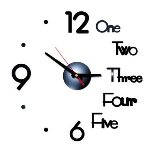 Stick On Wall Clock DIY Large Modern Design Decal 3D