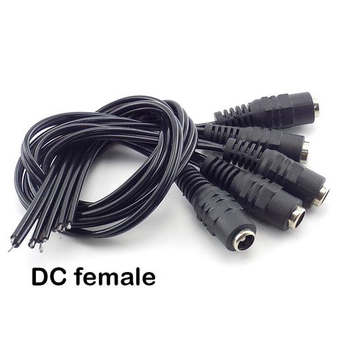 DC 5.5x2.1mm Female Male Plug Jack Power Supply Cable Wire Connecter Adapter Connector for LED Lights Strip CCTV Camera