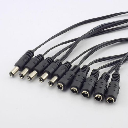 DC 5.5x2.1mm Female Male Plug Jack Power Supply Cable Wire Connecter Adapter Connector for LED Lights Strip CCTV Camera