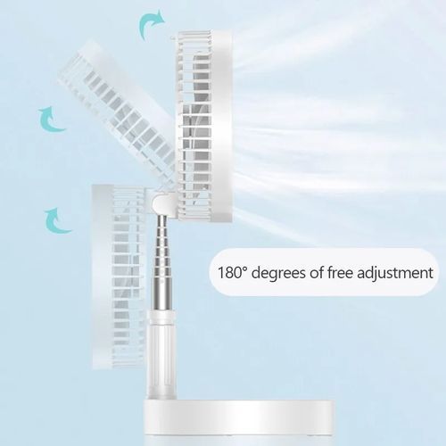 Rechargeable Fan USB Folding Bracket Telescopic 7.7Inch-Whit