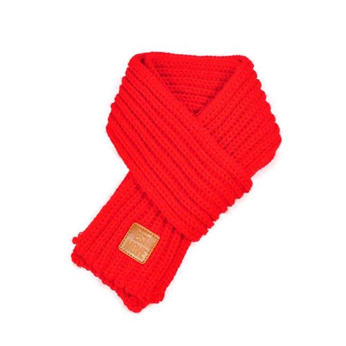 New Fashion Children Knitted Scarf Solid Color Thicken Winter Keep Warm Kids Boys Girls Neck Scarves,Red NO5119