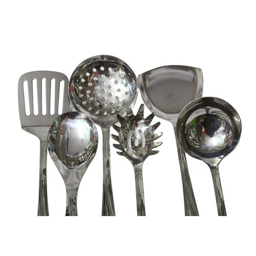 7 Piece Kitchen Tool Cooking Utensils/Serving Spoons-Silver