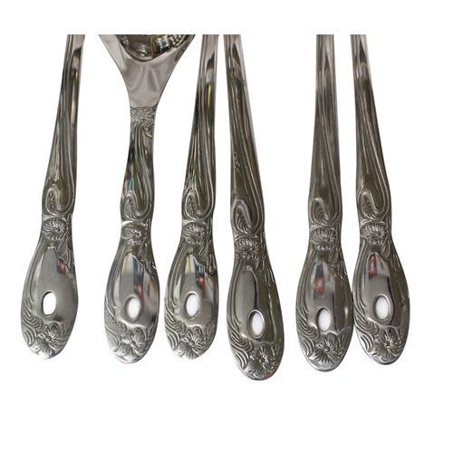 7 Piece Kitchen Tool Cooking Utensils/Serving Spoons-Silver