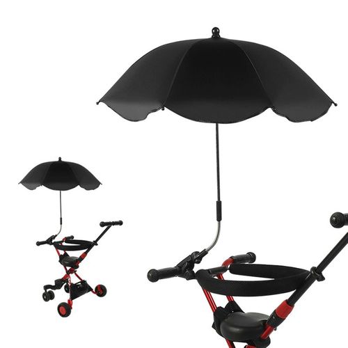 Baby Kid Stroller Umbrella Easy to Install Adjustable Direction Stroller Accessories for Thoughtful Baby Shower Gift,Black Silver Glue NO5312