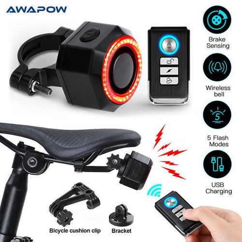 Awapow Alarm Remote Control Bike Anti Theft Alarm Usb Rechargeable 110db Motorcycle Alarm With Bracket