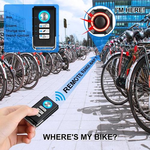 Awapow Alarm Remote Control Bike Anti Theft Alarm Usb Rechargeable 110db Motorcycle Alarm With Bracket