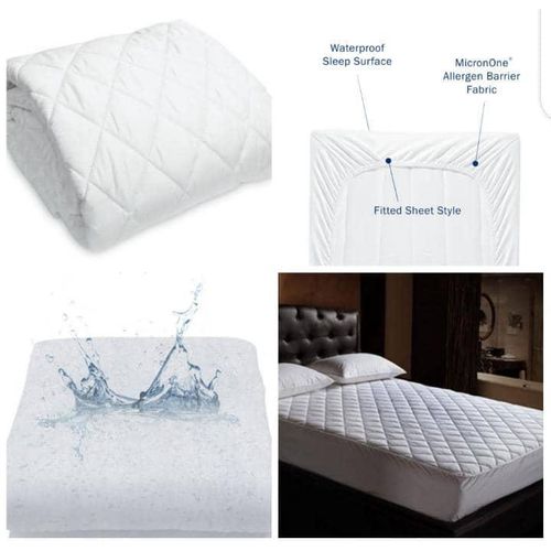 Waterproof Mattress Protector Full-Fitted Cover - White
