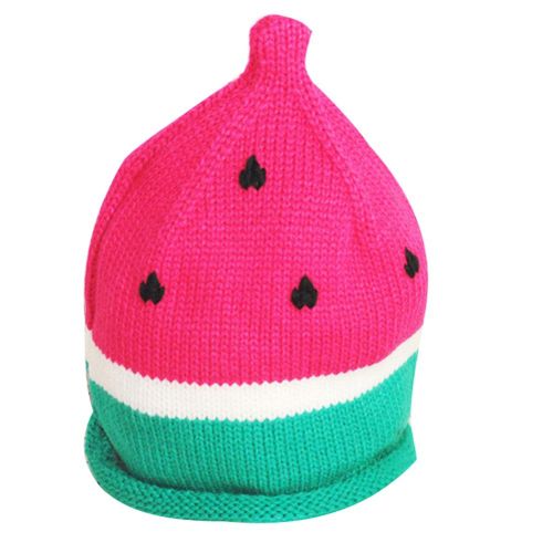 Unisex Korean Style Baby Hat Handmade Knitted Cute Watermelon Warm Wool Hat for Baby Boys Girls Winter Outdoor New,Rose NO5116