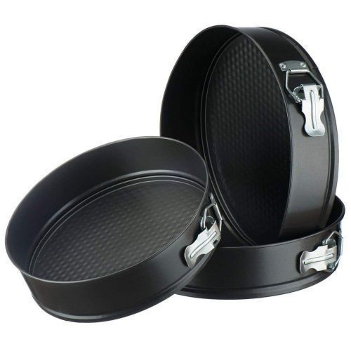 Other A Set Of 3 Round Non-stick Baking Mould Pans- Black