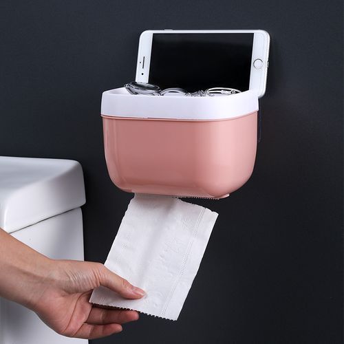 Wall-Mounted Paper Towel Dispenser Toilet Tissue Container Dustproof- Multi-colours.