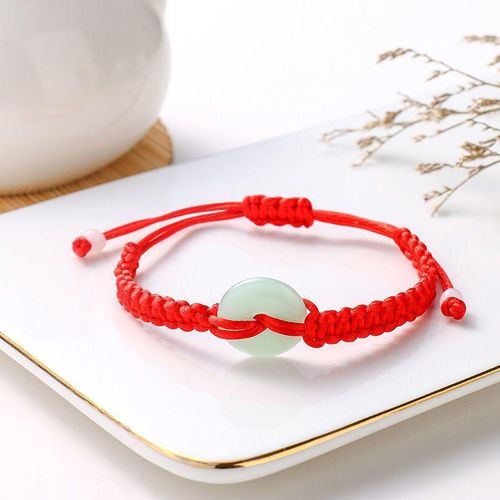 Year of Birth Safety Buckle Bracelet Hand-Woven Red Rope Male and Female Leather Rope Children Student Adult Bracelet Gift