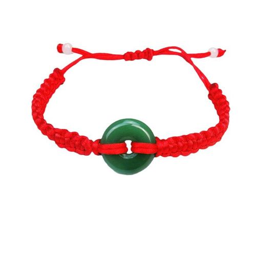 Year of Birth Safety Buckle Bracelet Hand-Woven Red Rope Male and Female Leather Rope Children Student Adult Bracelet Gift