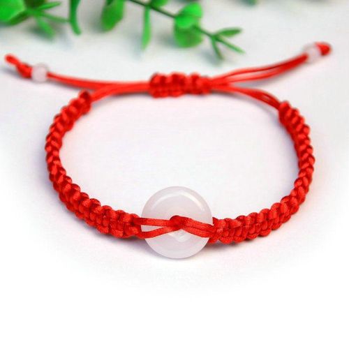 Year of Birth Safety Buckle Bracelet Hand-Woven Red Rope Male and Female Leather Rope Children Student Adult Bracelet Gift