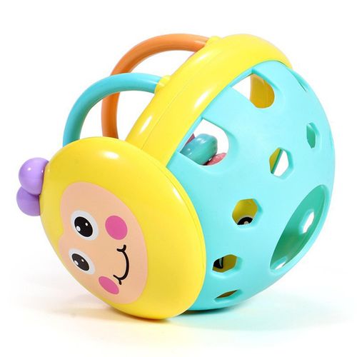 Baby Rattles Toys Shaker Grab Spin Rattle Biteable Bee Ball Rattle Toys Gifts for Infant Newborn Boys Girls,Yellow NO5119
