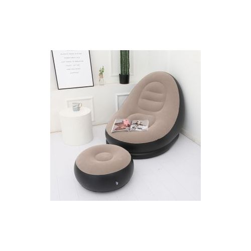 Inflatable Footrest Sofa - Black&Grey