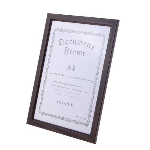 A4 Size Wooden  Certificate Photo Artwork Picture Frame Coffee