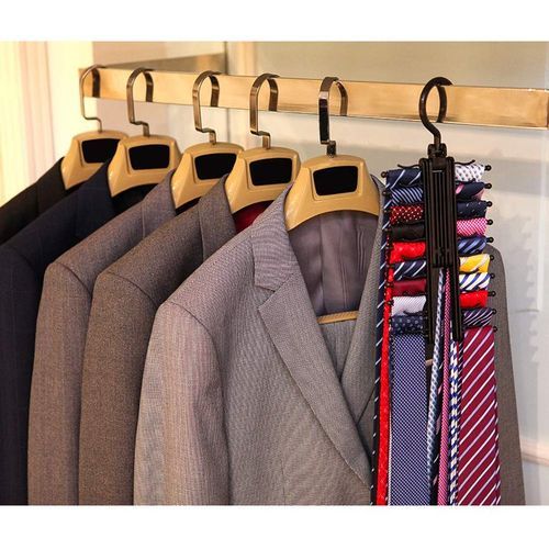 Tie Rack Belt Hanger Holder Hook For Closet Organizer Storage, Black.