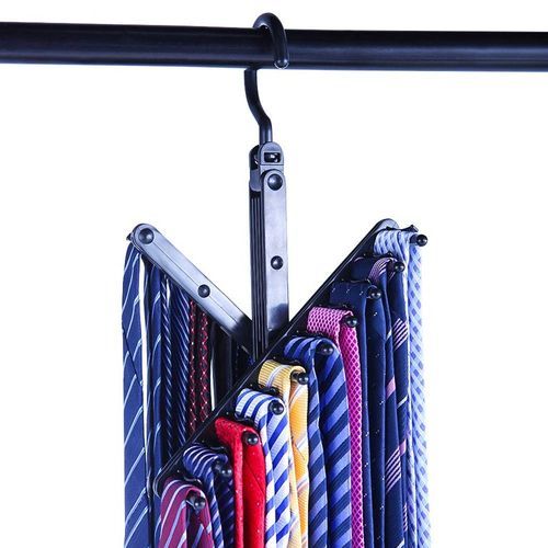 Tie Rack Belt Hanger Holder Hook For Closet Organizer Storage, Black.