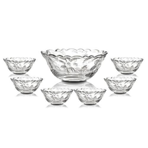 7 Piece Fruit Salad Serving Dishes/Bowls Set-Colourless