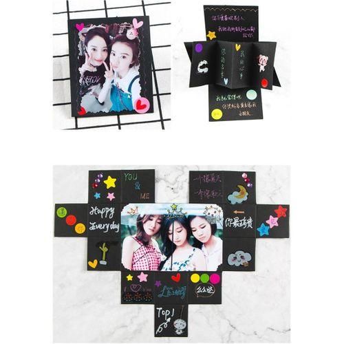 Starry Sky DIY Photo Album Handmade Hexagonal Gift Box for Family Friends Gift Scrapbook Festival Lovers Gifts