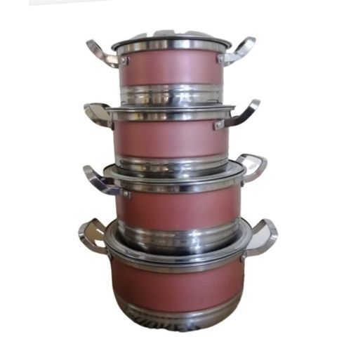 8 Piece Stainless Steel Saucepans Cookware Pots- Multi-Colour.