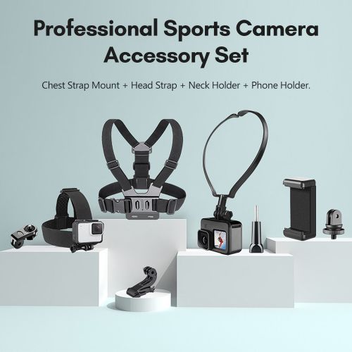 Sports Camera Accessory Set Chest Strap Mount + Head Strap