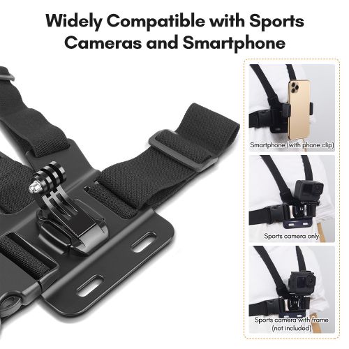 Sports Camera Accessory Set Chest Strap Mount + Head Strap