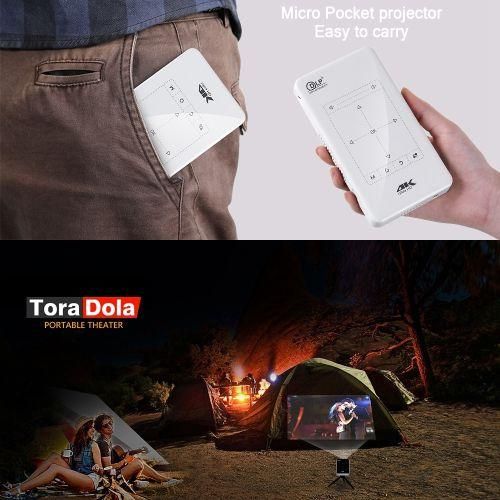 P09 Portable 4K Ultra HD DLP Mini Smart Projector with Infrared Remote Control, Amlogic S905X 4Core A53 up to 1.5GHz Android 6.0, 1GB8GB, Support 2.4G5G WiFi, Bluetooth, TF Card Black