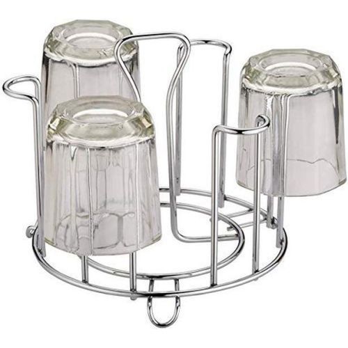 6 Glass/Mug Stainless Steel  Rack Stand - Silver.