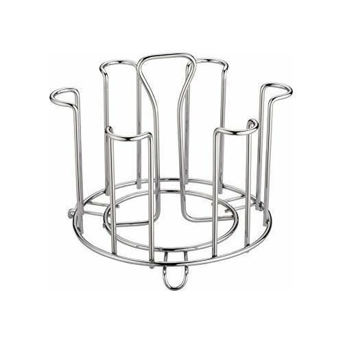 6 Glass/Mug Stainless Steel  Rack Stand - Silver.