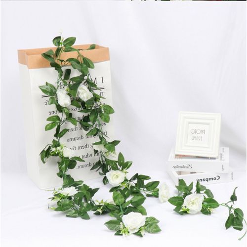 Artificial Rose Rattan, Decorative Flower 1pcs 2.3m - White