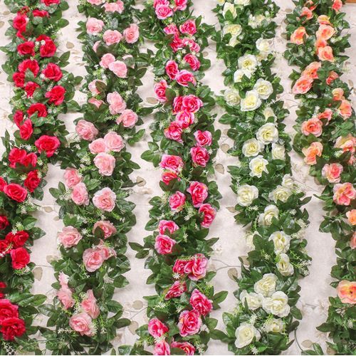 Artificial Rose Rattan, Decorative Flower 1pcs 2.3m - White