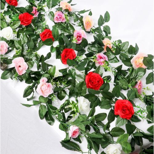 Artificial Rose Rattan, Decorative Flower 1pcs 2.3m - White