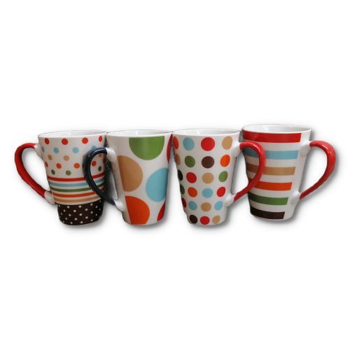 6 Pieces Of Printed Coffee Tea Cups  Mugs- MultiColours