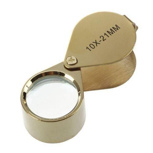 10x Magnifying Magnifier Glass Jewellers Eye Foldable Jewelry Loop Loupe Golden