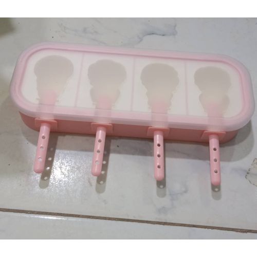 4 Pieces Ice Cube Molds For Making Kids Ice Popsicles - Multicolour
